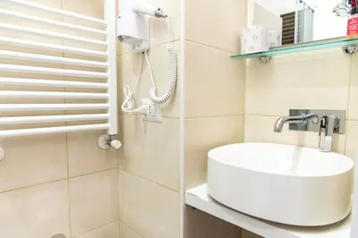 a bathroom with a sink and a shower at Susy's Guest House - Room Colosseo in Rome