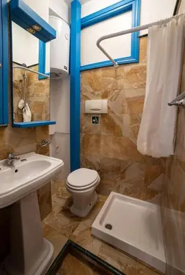 a bathroom with a toilet and a sink and a shower at Richard & Lulù in Rome in Rome