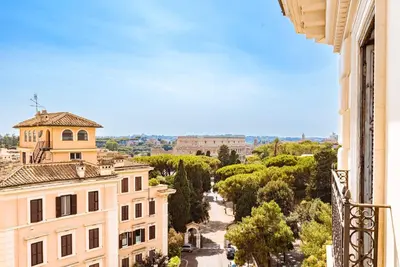a view of a street from a building at Elysium Suites Colosseo in Rome
