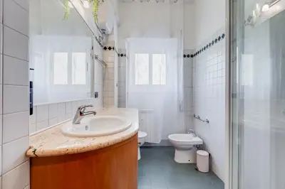 a bathroom with a shower and a sink at Gaia's Place! in Rome