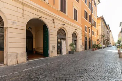 an empty street in a city with buildings at iFlat Campo de' Fiori Brand New & Bright apt in Rome