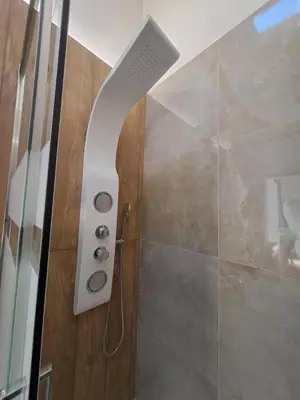 a shower with a shower head in a bathroom at LUXURY Amazing Appia Antica - CELIO in Rome