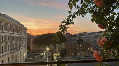 a view of a city street at sunset at Roma magica in Rome