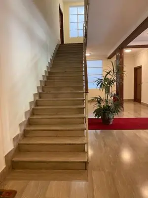 a staircase in a house with a potted plant at La casa di Ele in Rome