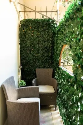 a ivy covered wall with two chairs and a chair at Domus Romana Musei Vaticani in Rome