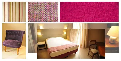 a collage of pictures of a hotel room with a bed and a chair at B&B Carini 58 in Rome