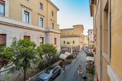 a view of a street from a building at Daplace - Palazzina Cosima in Rome