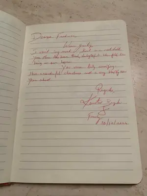 a piece of paper with handwriting on it at Casa di Alfredo -Appartamento Musei Vaticani in Rome