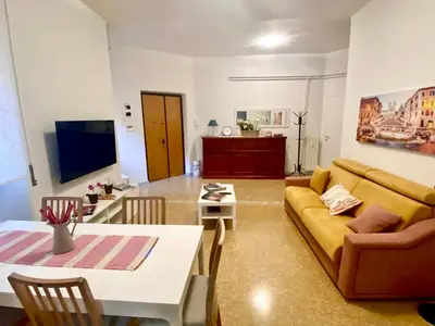 a living room with a couch and a table at Anna's House in Rome