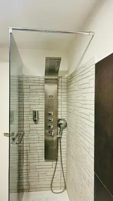 a shower in a bathroom with a glass door at Maison Pantheon & Breakfast in Rome