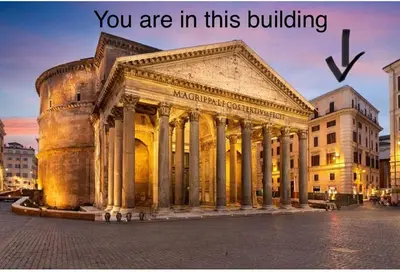 a building with the words you are in this building at Maison Pantheon & Breakfast in Rome