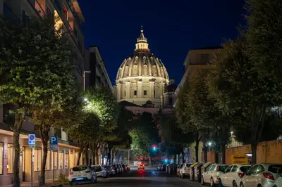 a view of the capitol building at night at Aurea Suite Vaticano in Rome