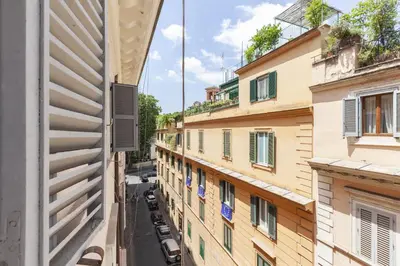 a view of a city street from a building at Spanish Steps Historic Apartment in Rome