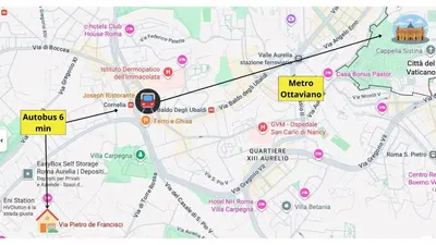 a map of the metro durham station at La Terrazza sul Parco Appartamento per famiglie, Vaticano, Metro A in Rome
