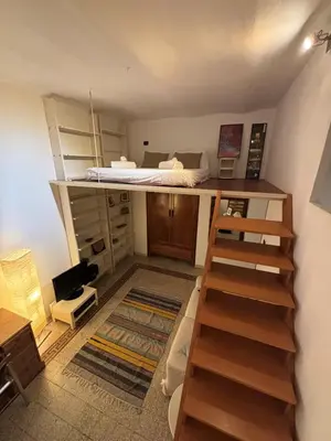 a bedroom with a bunk bed and a ladder at Valentina Suite Colosseo in Rome