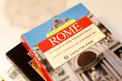 a magazine sitting on top of a building at Corte Trastevere Living in Rome