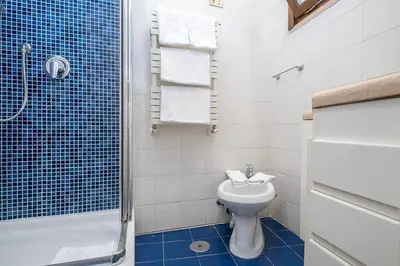 a bathroom with a toilet and a shower at ht vicolo 6 bilo in Rome