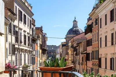 a view of a city street with buildings and plants at iFlat Space and Comfort in the Heart of Monti in Rome