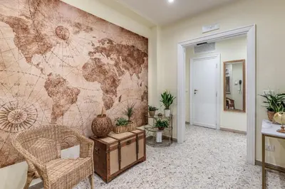 a room with a map of the world on the wall at Vatican Cartographer in Rome