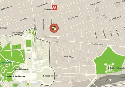 a map of the campus with a marker at Domus Ottavia in Roma in Rome