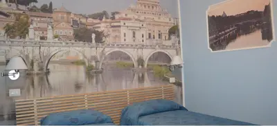 a room with a painting of a bridge at Ad Maiora bb Roma Musei Vaticani in Rome