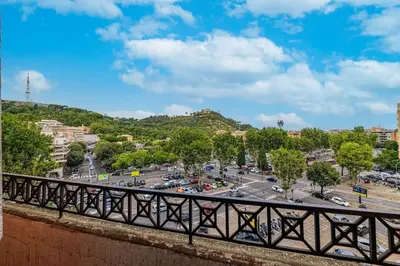 a view of a parking lot in a city at Viale Mazzini Big Apartment in Rome
