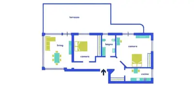 a plan of a floor plan of aominium at Milvio22 Apartment in Rome