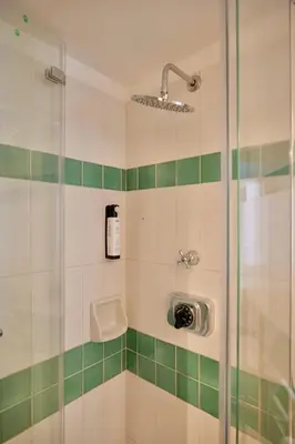 a bathroom with a shower with a toilet in it at Livia86 - Trastevere in Rome