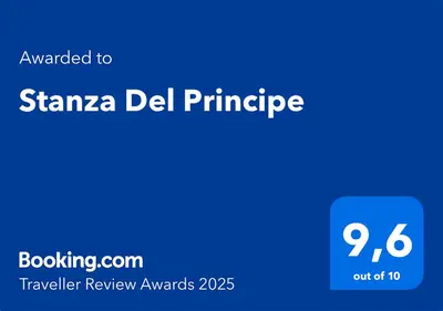 a screenshot of the sinaia del principle webpage with the translation review awards at Stanza Del Principe in Rome