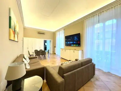 a living room with a couch and a tv at èROMA - SANTA MARIA MAGGIORE BASILICA Apartment in Rome