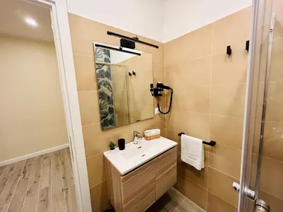a bathroom with a sink and a shower at Domus Altino in Rome