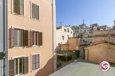 a view of a city from a building at C M Fori Imperiali Apartment in Rome
