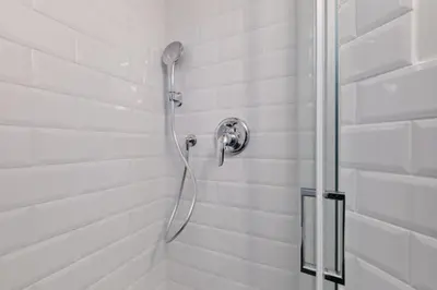 a shower with a shower head in a bathroom at Casa Calligarich Stadio Olimpico Foro Italico in Rome