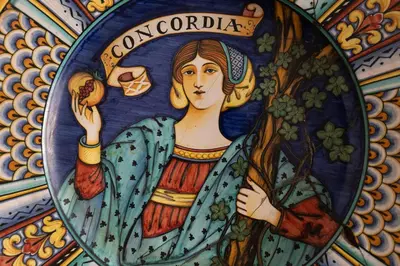 a painting of a woman on a wall at Rome Historic Center Stylehouse in Rome