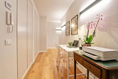 a home office with a printer on a desk at Nizza 33 in Rome