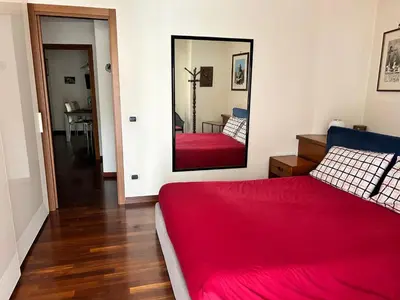 an entrance to a building with a large glass door at casa di Francesca in Rome