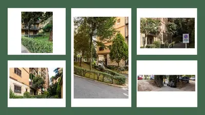 a collage of four pictures of a street at Vatican Oasis - Free Parking, 4-6 pax, 2 bedrooms in Rome