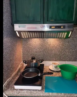 a stove top with a pot on top of it at Green House Roma in Rome