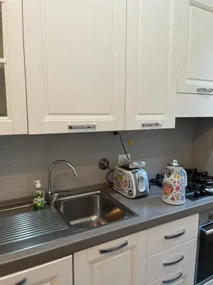 a kitchen counter with a sink and a toaster at Casa Ale in Rome