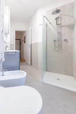 a bathroom with a shower and a sink at L'Appartamentino a San Giovanni in Rome