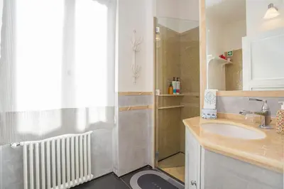 a bathroom with a sink and a shower at kathy Home Rome Suite in Rome