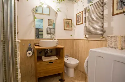 a bathroom with a shower and a toilet at Apartment in the center of Rome in Rome