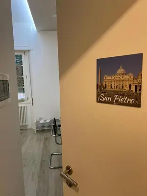 a door with a picture of the san pietro palace at Malila's-Cipitelli San Pietro in Rome