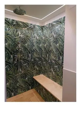 a wall with a mural of a plant at Sweet Rome Holiday Flaminio-The biggest shower in Rome