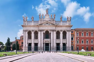 a large building with people walking in front of it at Domus 124, elegant city Comfort with Parking in Rome