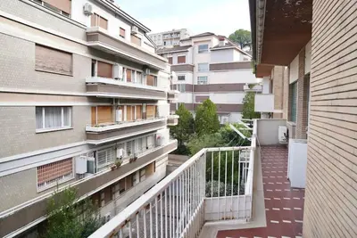 a balcony of a apartment building with a railing at Domus St Peter in Rome