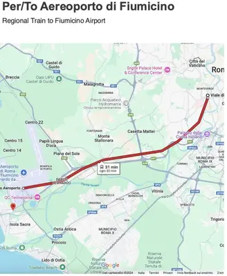 a map of the regional train to frankfurt airport at Trastevere Penthouse in Rome