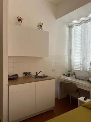 a kitchen with white cabinets and a sink at Don sweet home- Hedi 101 in Rome