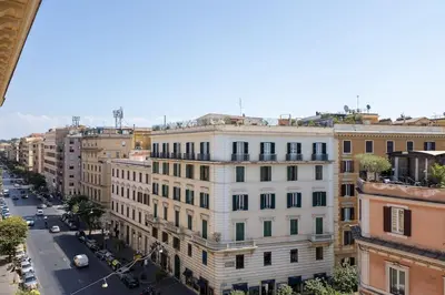 an overhead view of a city street with buildings at Charme e Lusso a San Pietro in Rome