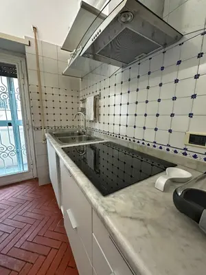 a kitchen with a sink and a counter top at Casa di Gianni in Rome
